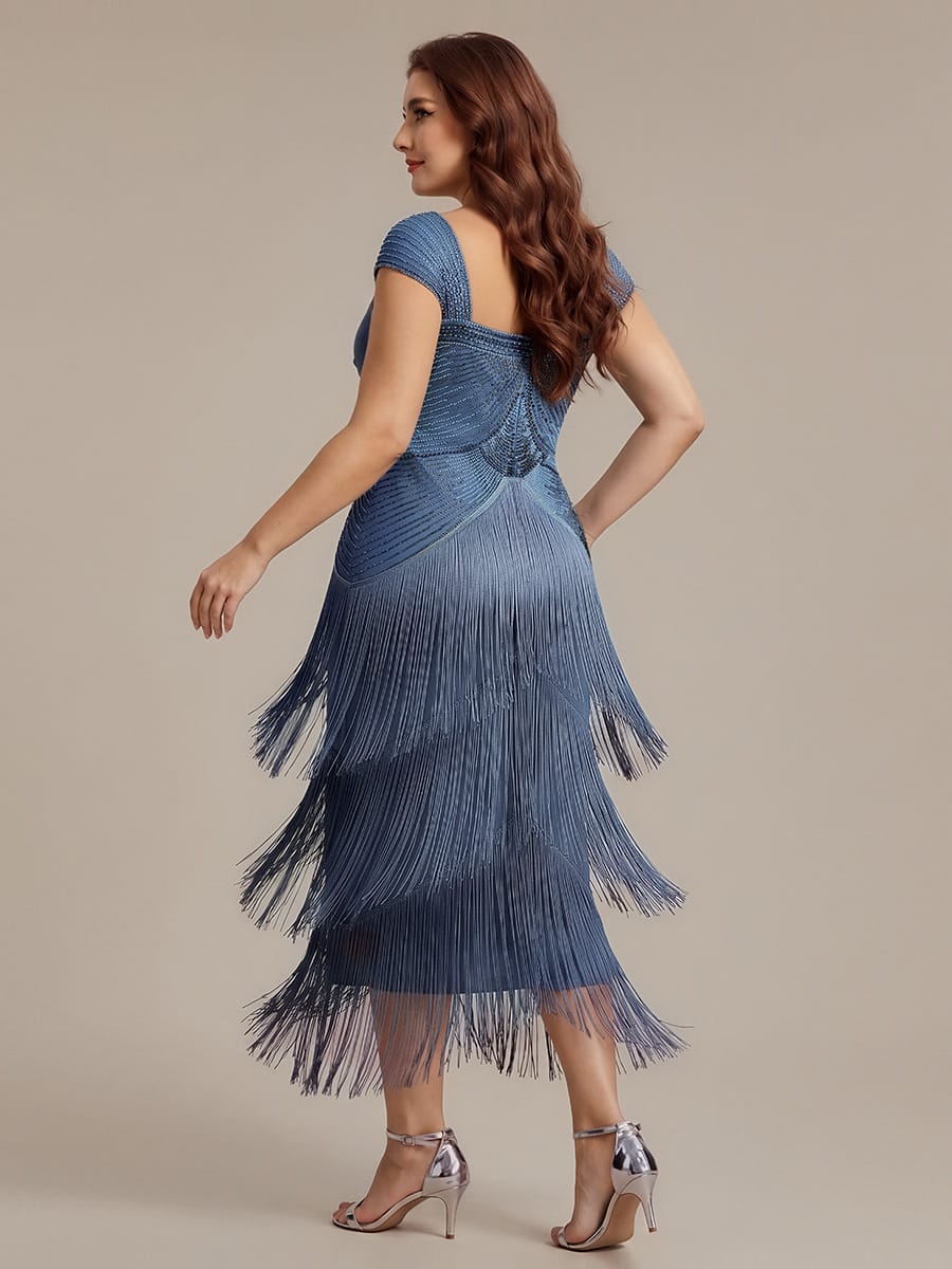 ever LUMINE|Beaded Fringe Tulle Wedding Guest Dress