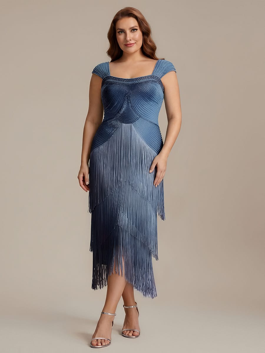 ever LUMINE|Beaded Fringe Tulle Wedding Guest Dress