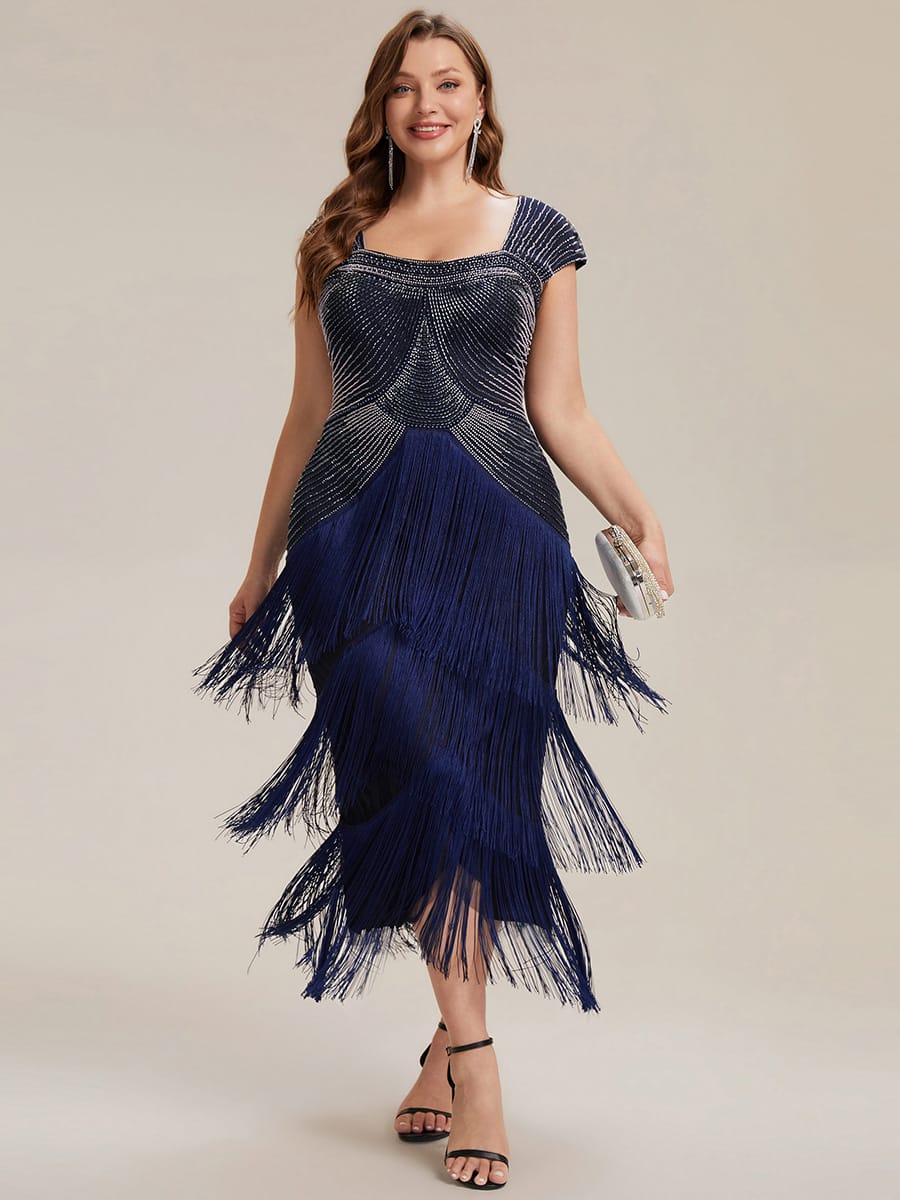 ever LUMINE|Beaded Fringe Tulle Wedding Guest Dress