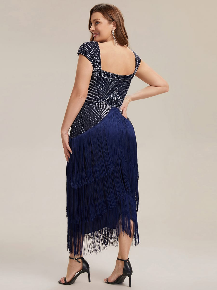 ever LUMINE|Beaded Fringe Tulle Wedding Guest Dress