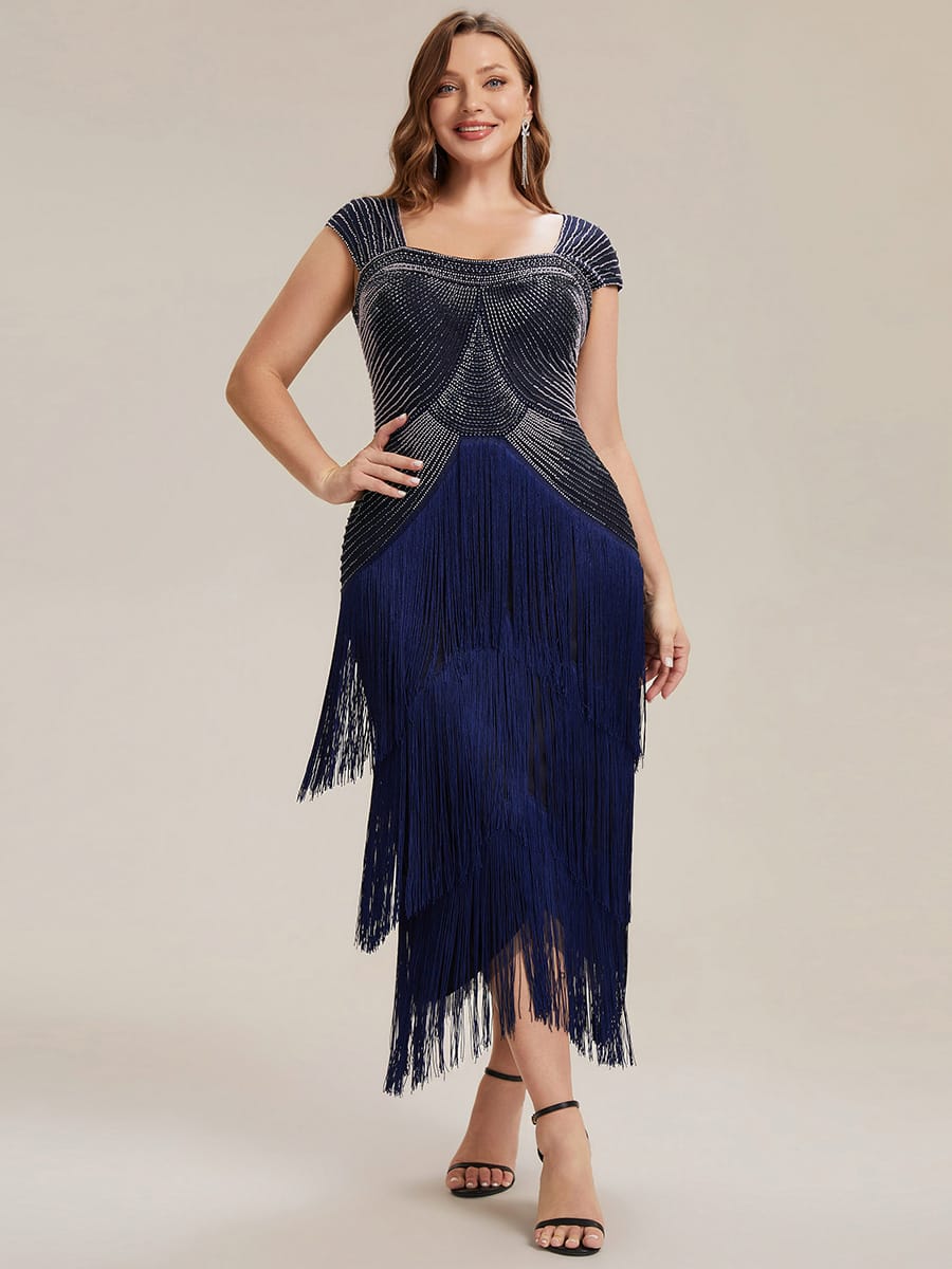 ever LUMINE|Beaded Fringe Tulle Wedding Guest Dress