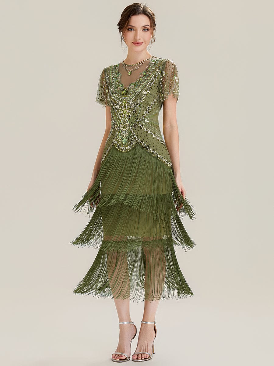 ever SOIREE|Sequin Ruffle Sleeve Tiered Dress