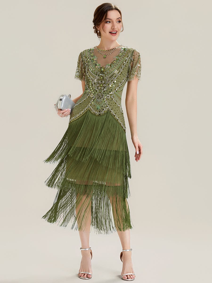 ever SOIREE|Sequin Ruffle Sleeve Tiered Dress