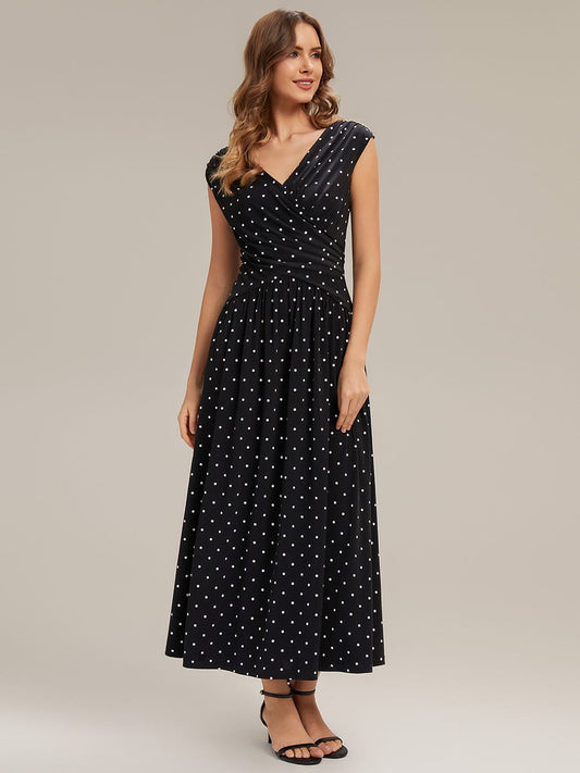 Polka Dot Knit Sleeveless Dress