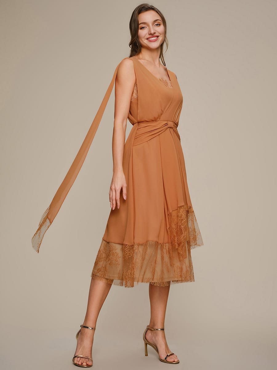 Chiffon Sleeveless A-line Dress