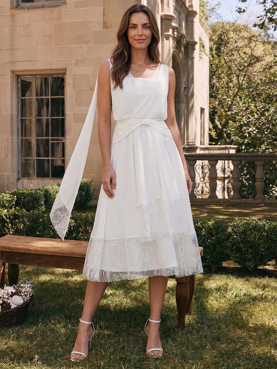 Chiffon Sleeveless A-line Dress