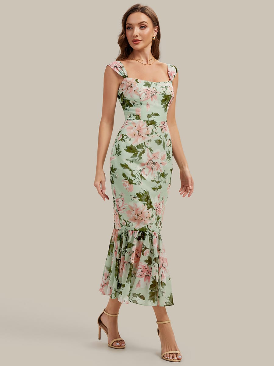 Pleated Chiffon Sleeveless Dress