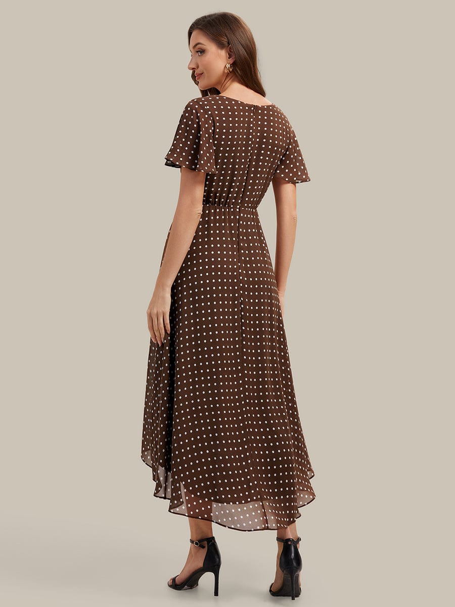 Floral Chiffon Ruffle Sleeve Dress