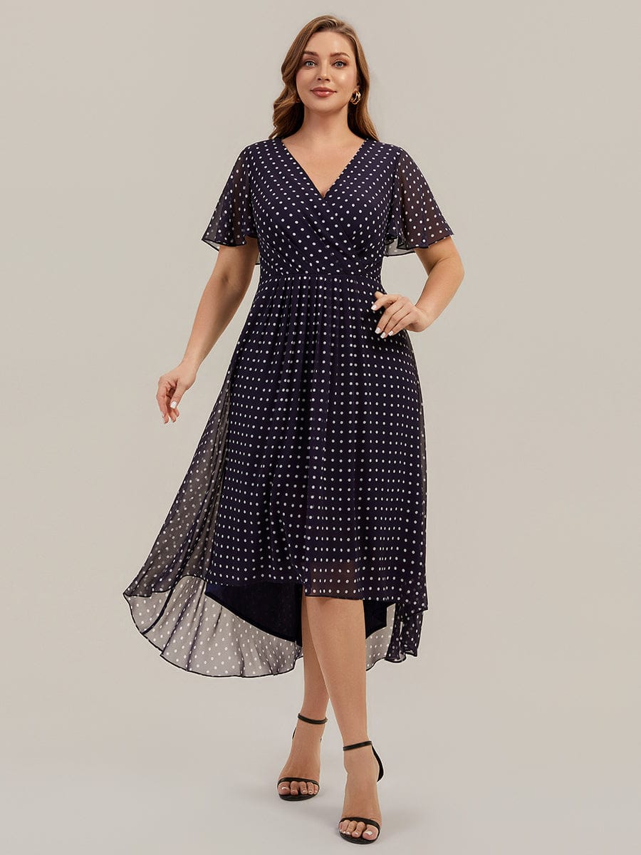 Floral Chiffon Ruffle Sleeve Dress