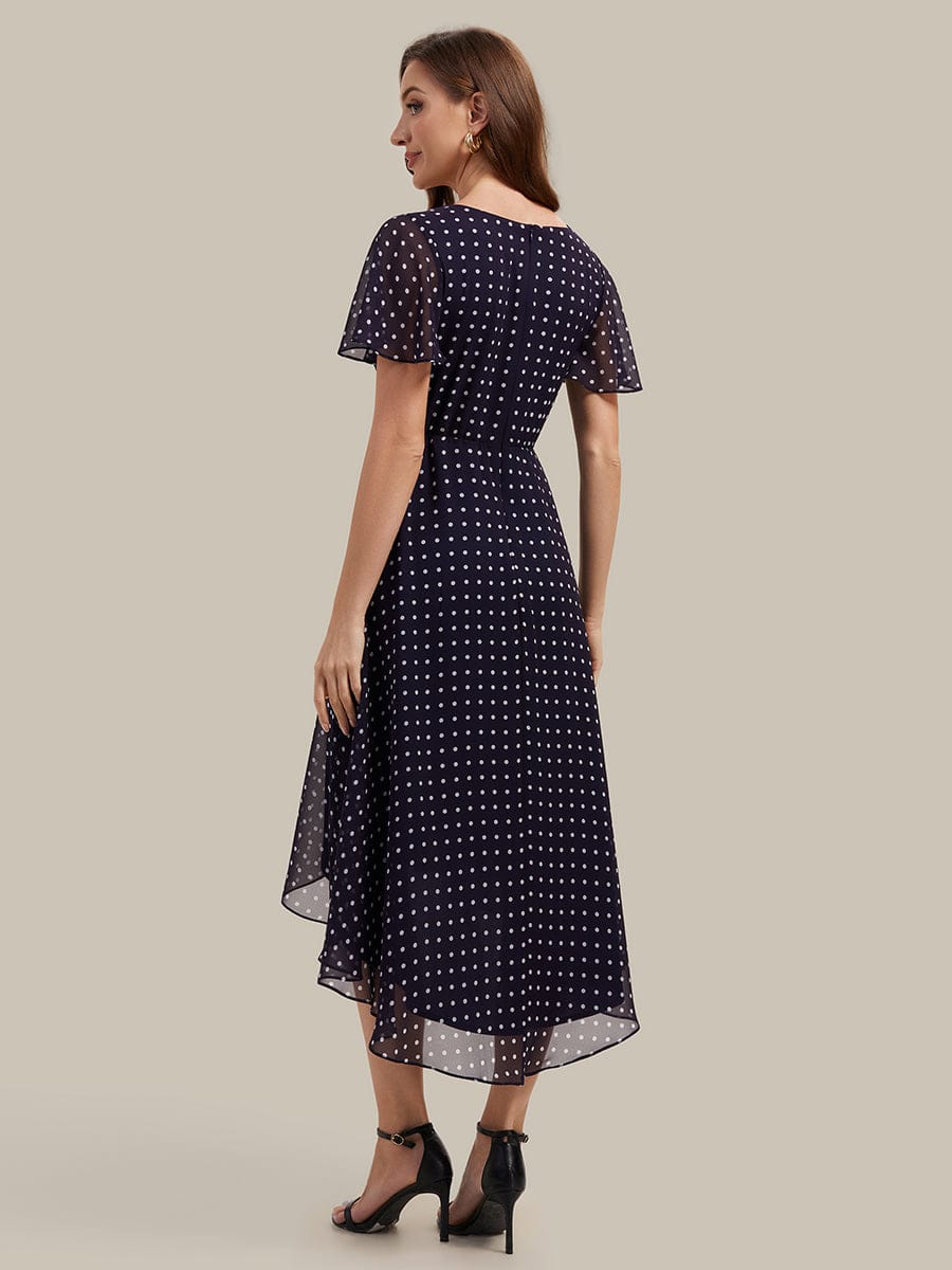 Floral Chiffon Ruffle Sleeve Dress