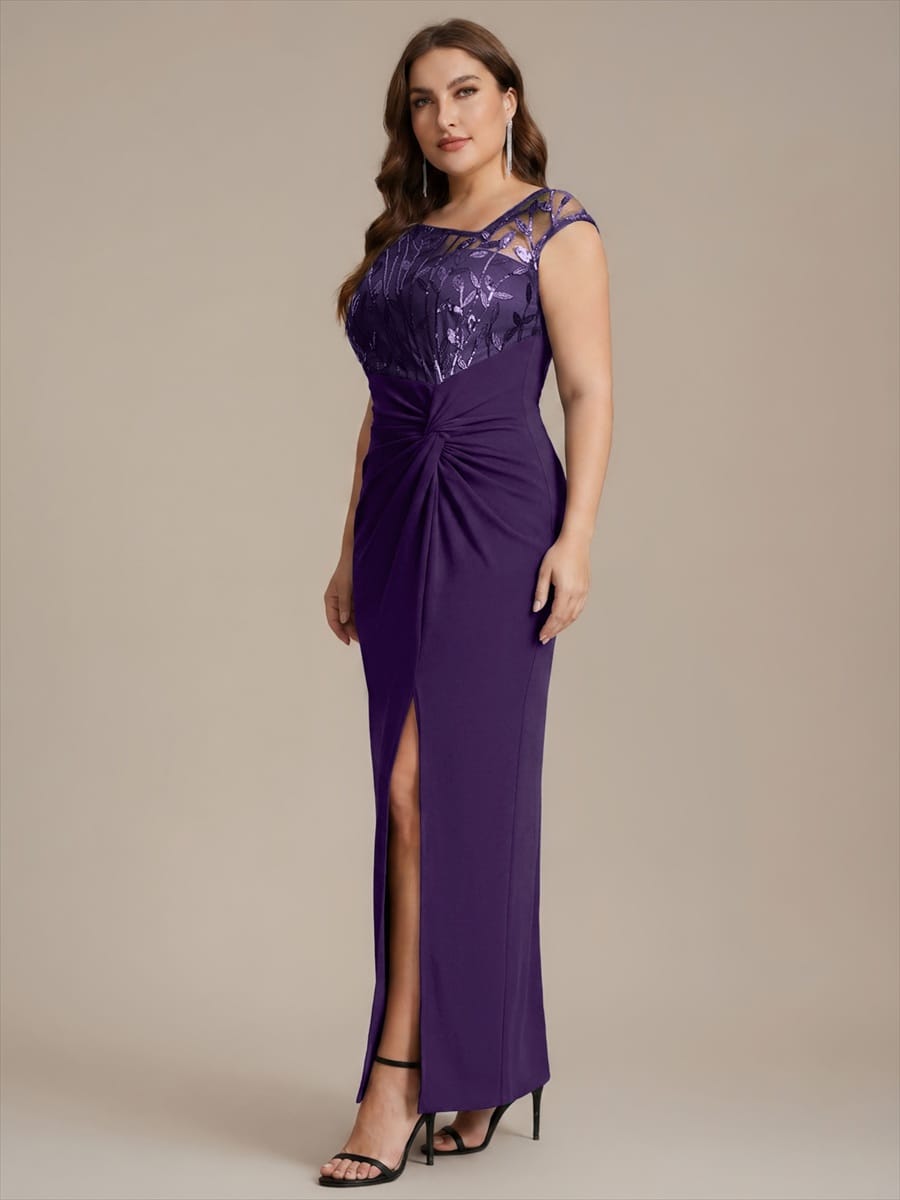 Knotted Crepe Cap Sleeve Dress