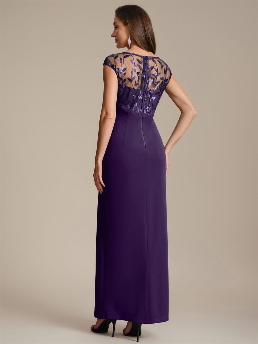 Knotted Crepe Cap Sleeve Dress