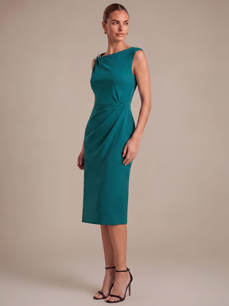 Crepe Sleeveless Sheath Dress