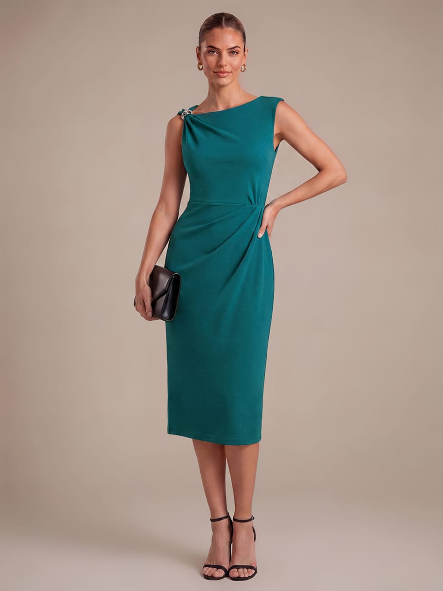 Crepe Sleeveless Sheath Dress