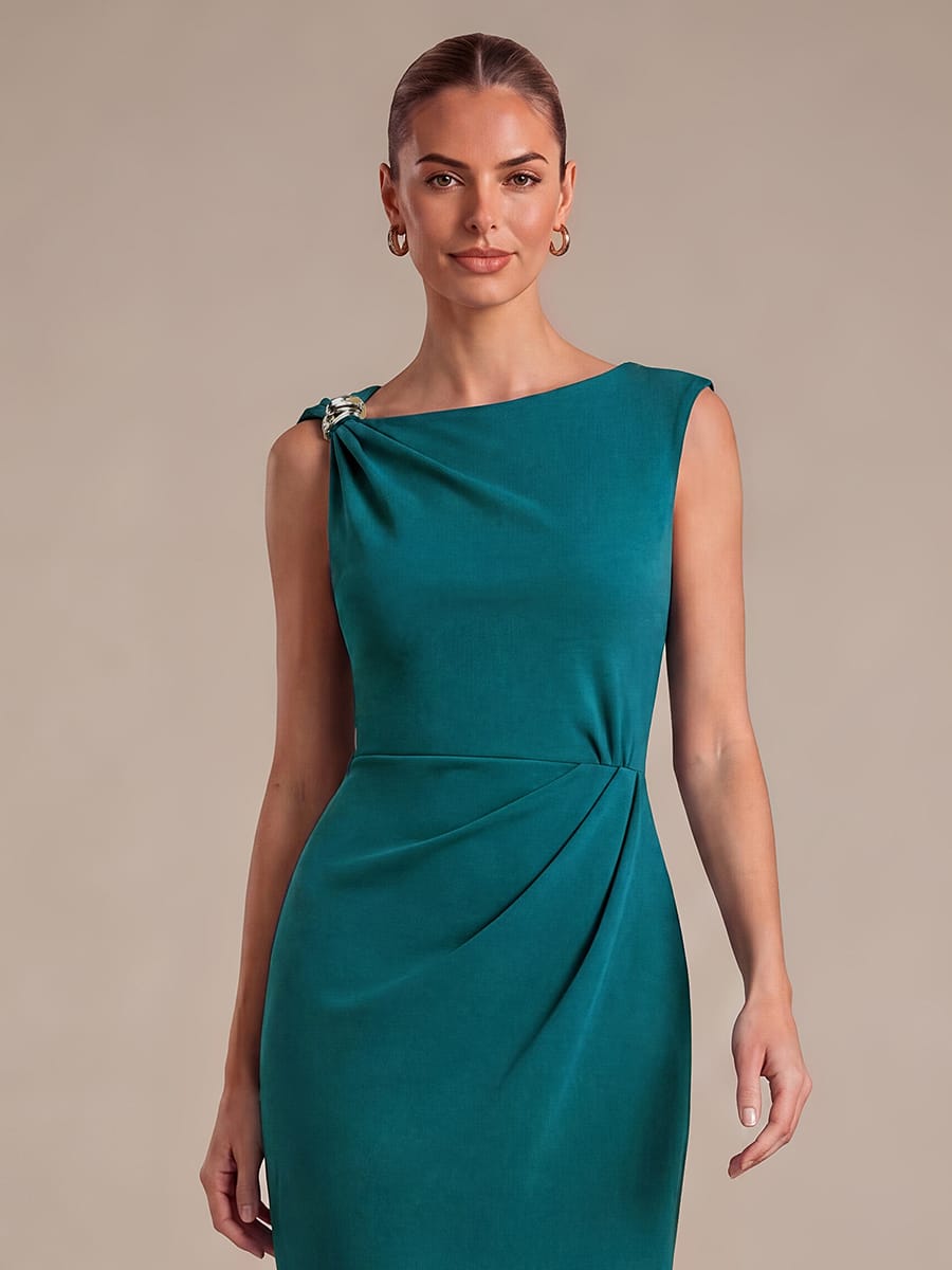 Crepe Sleeveless Sheath Dress
