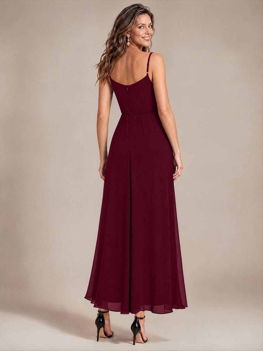 Embellished Sleeveless Chiffon Wedding Guest Dress
