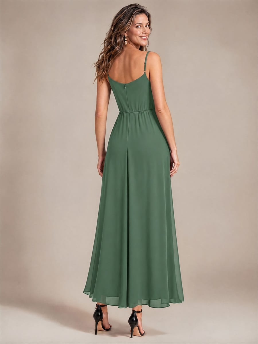 Embellished Sleeveless Chiffon Wedding Guest Dress