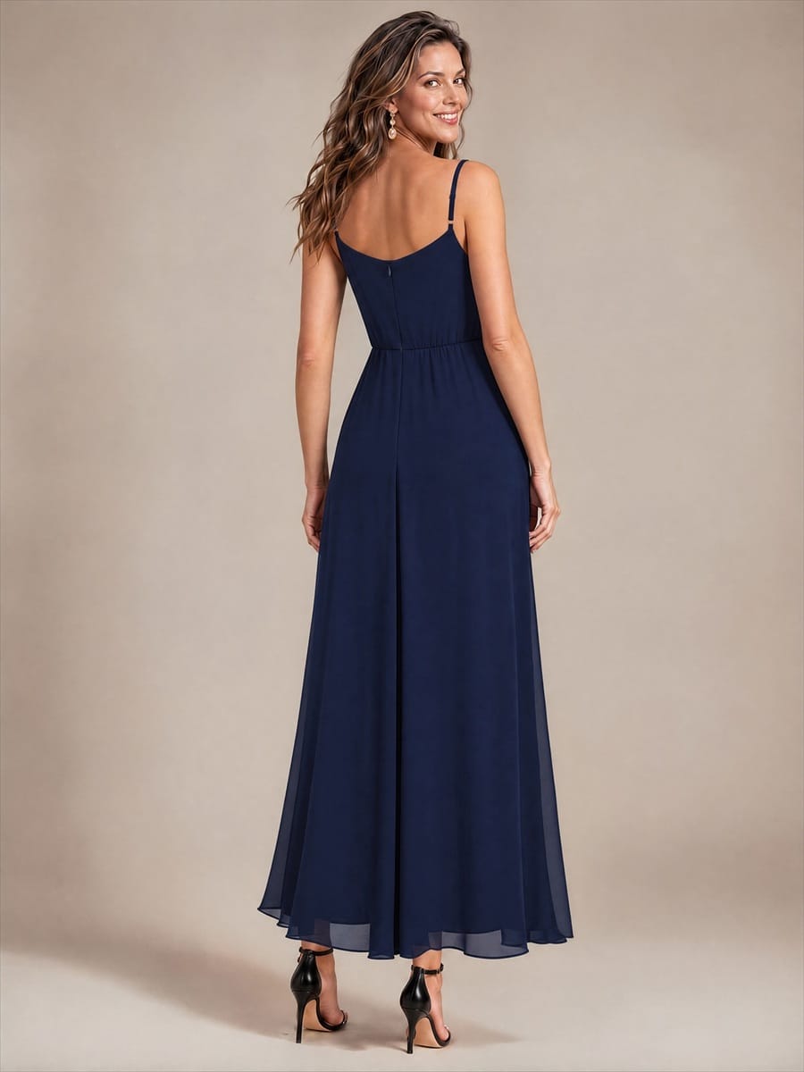 Embellished Sleeveless Chiffon Wedding Guest Dress
