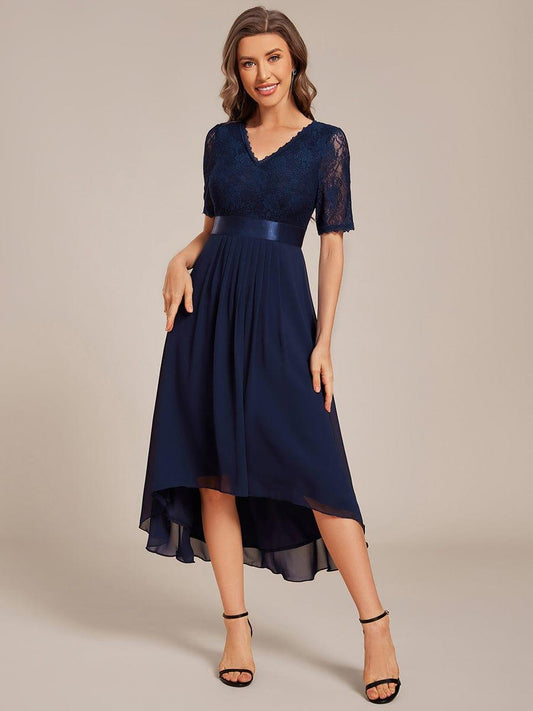 ever JOLEN|Half Sleeve V Neck Midi Wedding Guest Dress With Lace