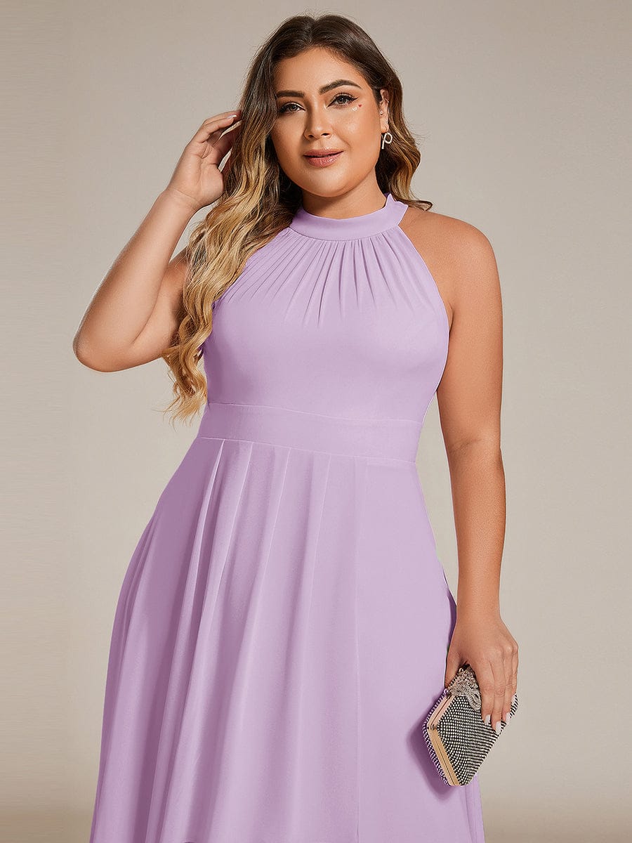 ever POSIE|Midi A-Line Halter Neck Chiffon Dress