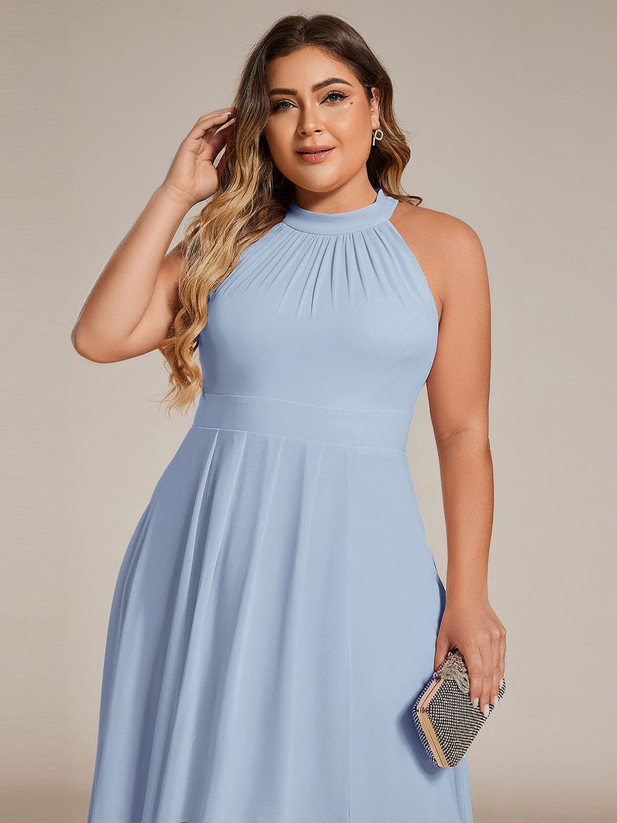 ever POSIE|Midi A-Line Halter Neck Chiffon Dress