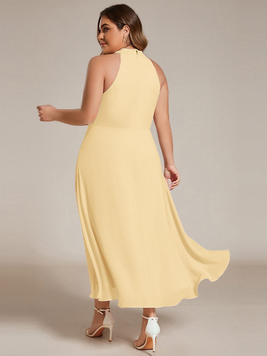 ever POSIE|Midi A-Line Halter Neck Chiffon Dress
