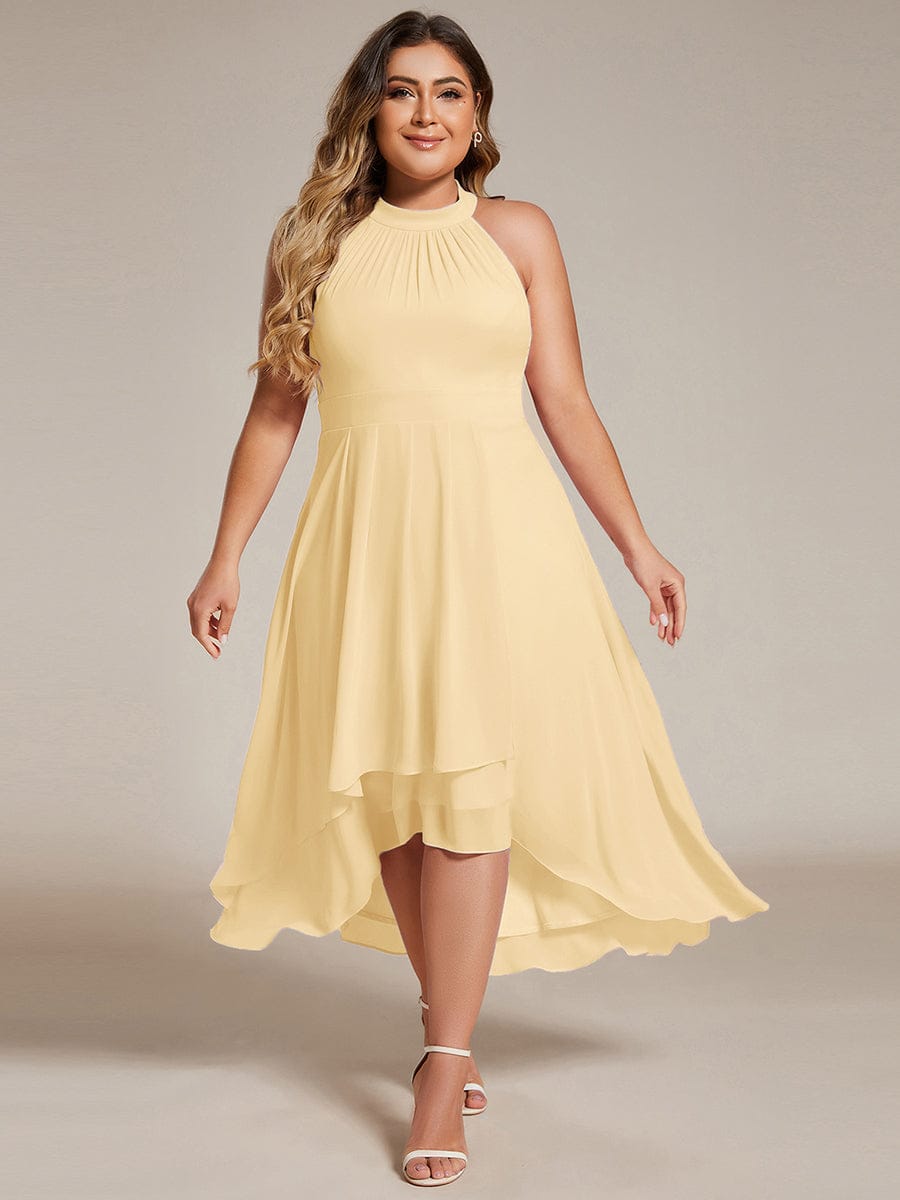 ever POSIE|Midi A-Line Halter Neck Chiffon Dress