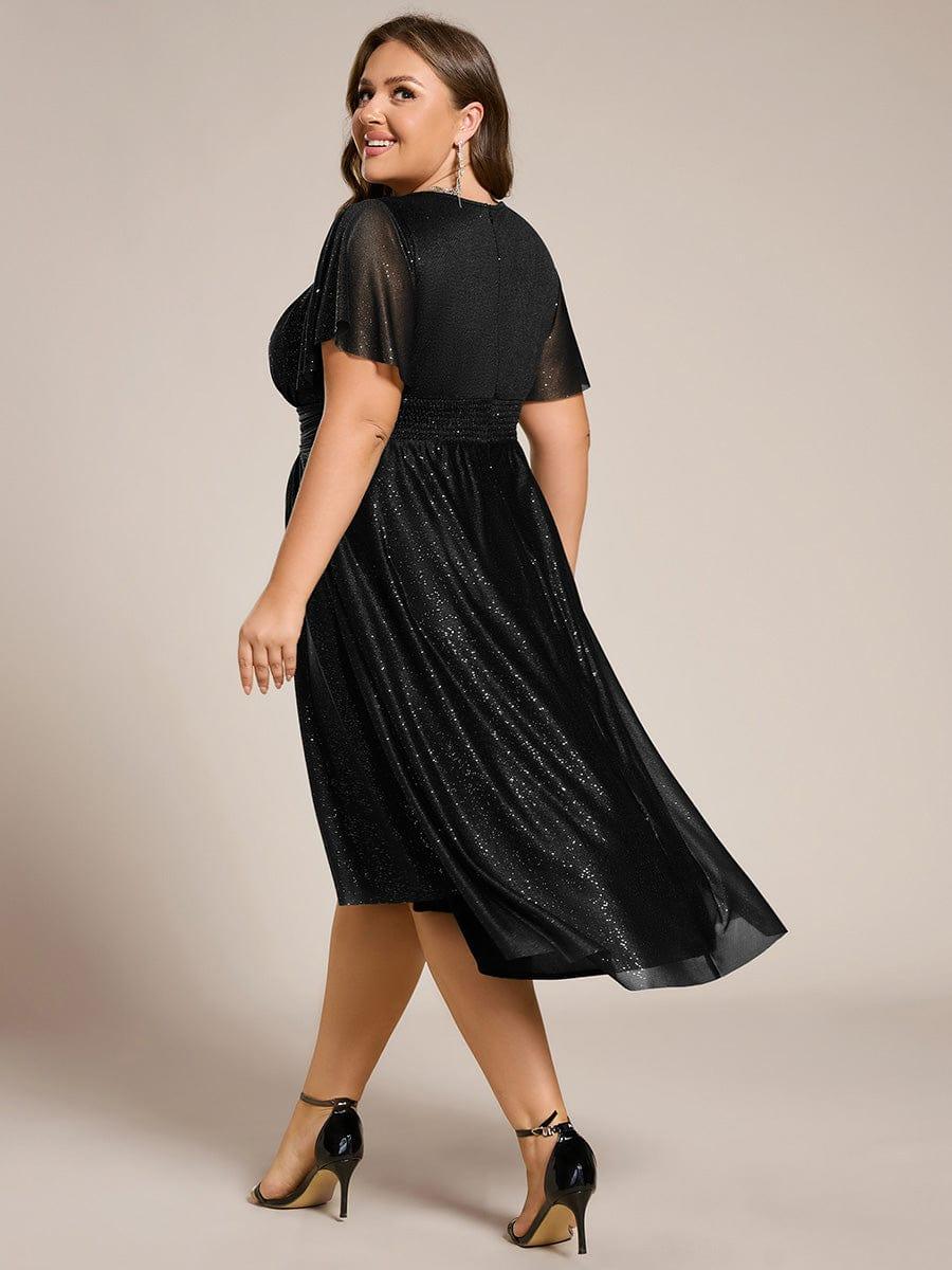 ever CLARYN|Glitter Round Neck Midi Wedding Guest Dress