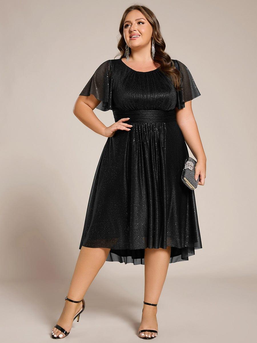 ever CLARYN|Glitter Round Neck Midi Wedding Guest Dress