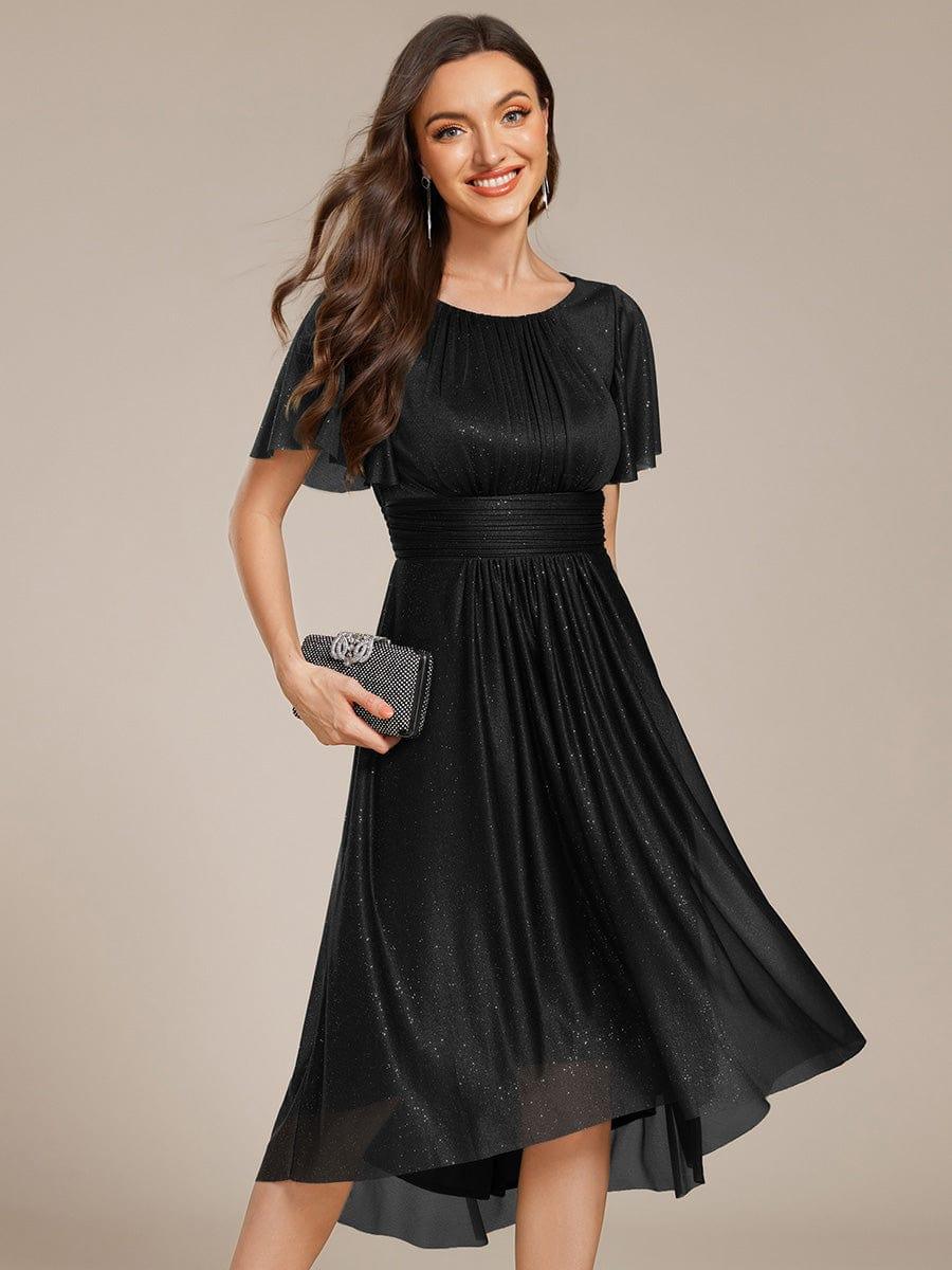 ever CLARYN|Glitter Round Neck Midi Wedding Guest Dress