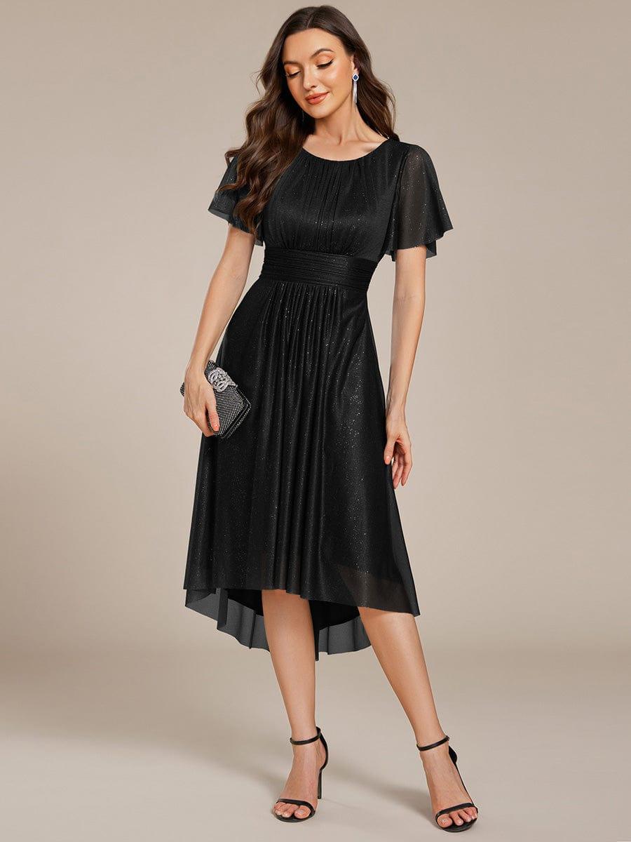 ever CLARYN|Glitter Round Neck Midi Wedding Guest Dress