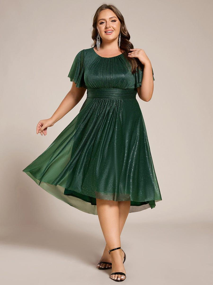 ever CLARYN|Glitter Round Neck Midi Wedding Guest Dress