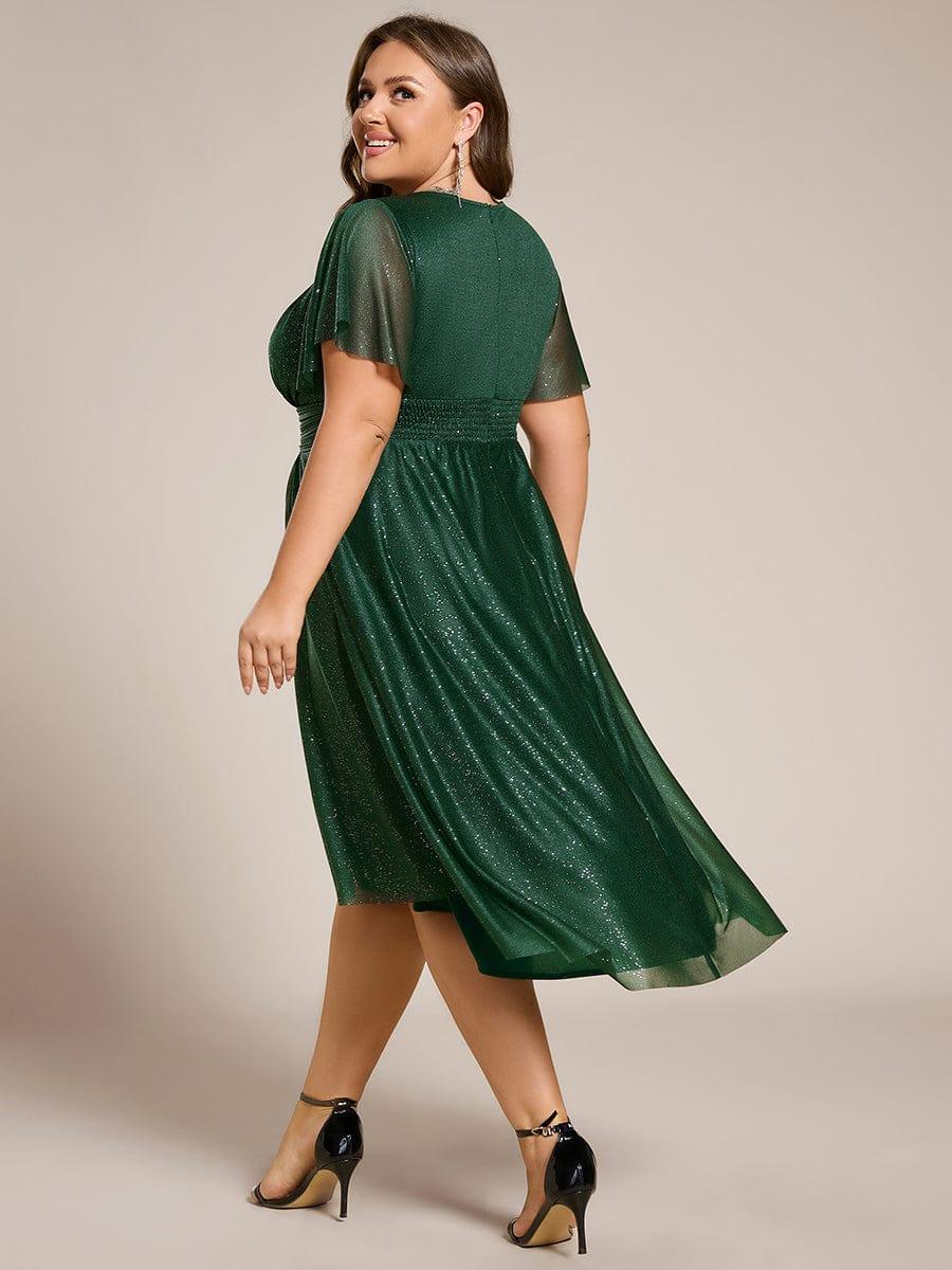 ever CLARYN|Glitter Round Neck Midi Wedding Guest Dress