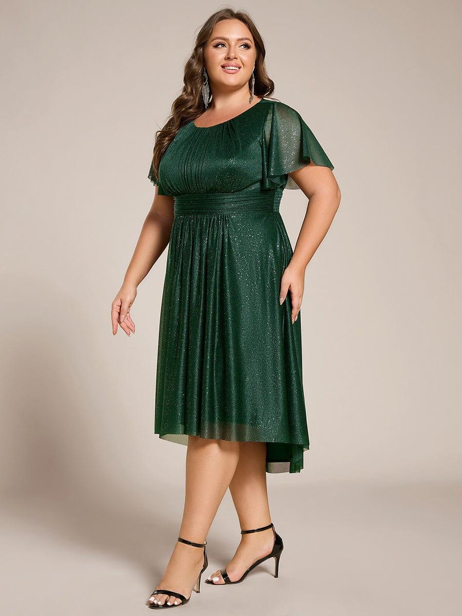 ever CLARYN|Glitter Round Neck Midi Evening Dress