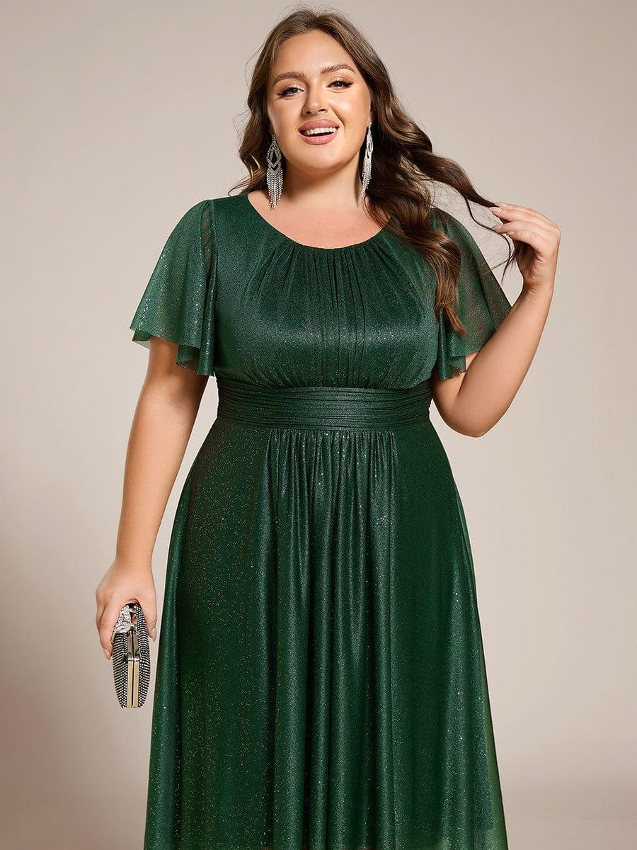 ever CLARYN|Glitter Round Neck Midi Wedding Guest Dress