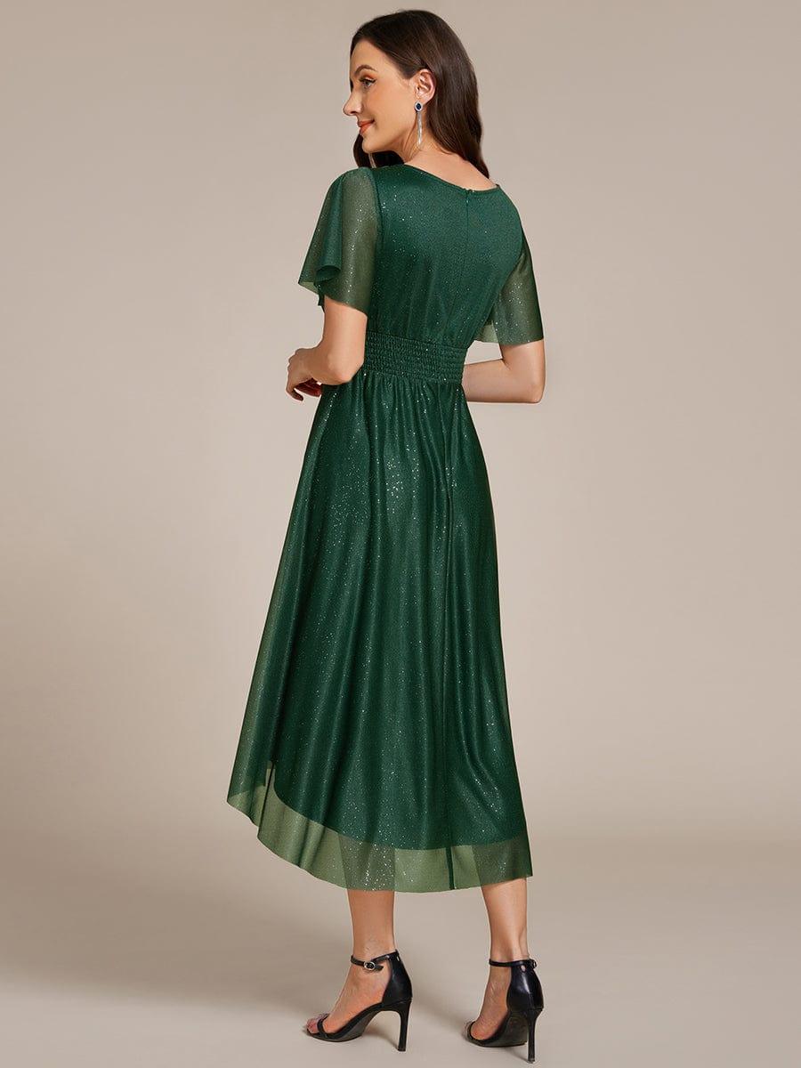 ever CLARYN|Glitter Round Neck Midi Wedding Guest Dress