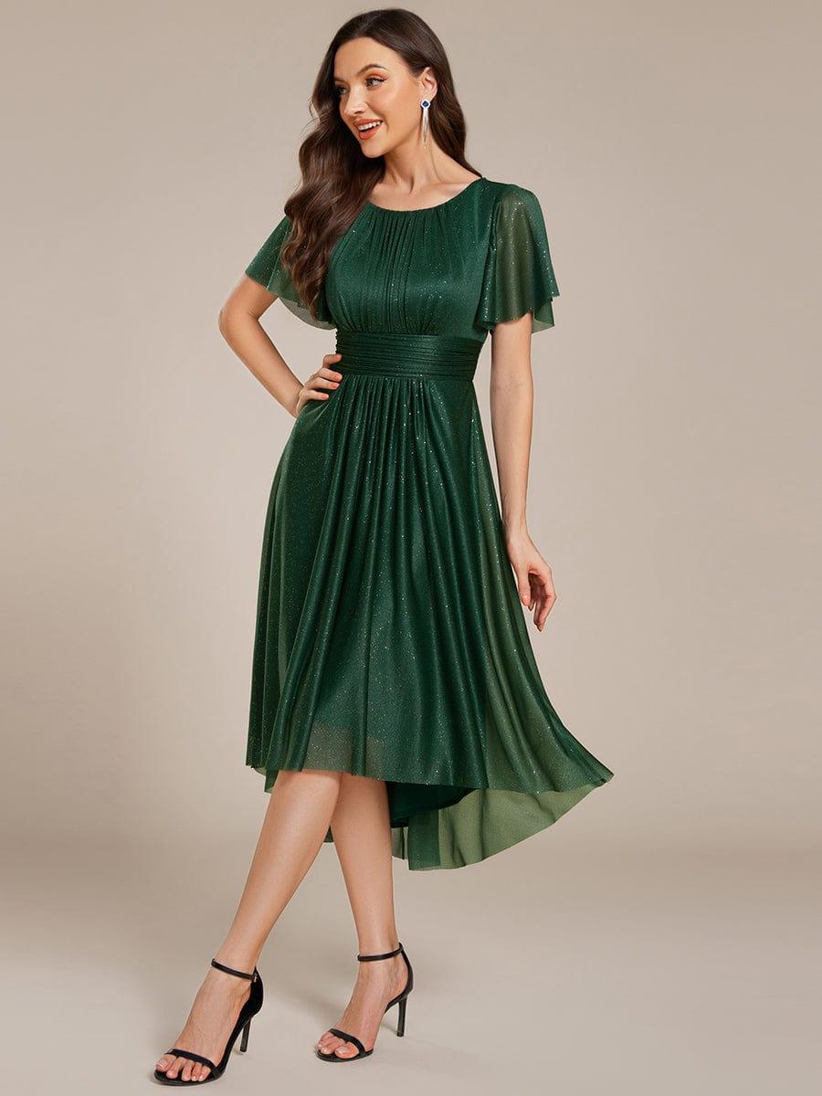 ever CLARYN|Glitter Round Neck Midi Wedding Guest Dress