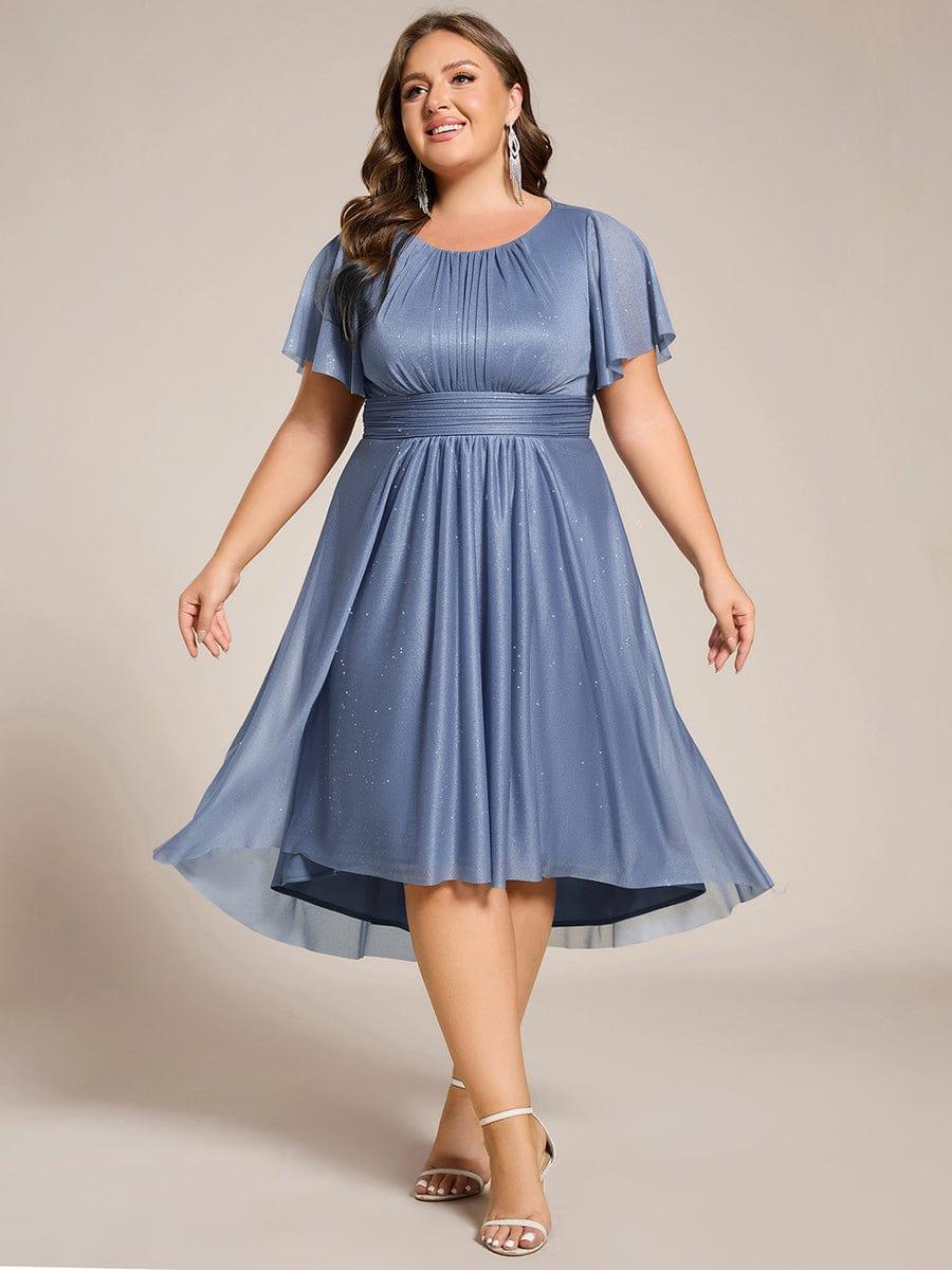 ever CLARYN|Glitter Round Neck Midi Wedding Guest Dress