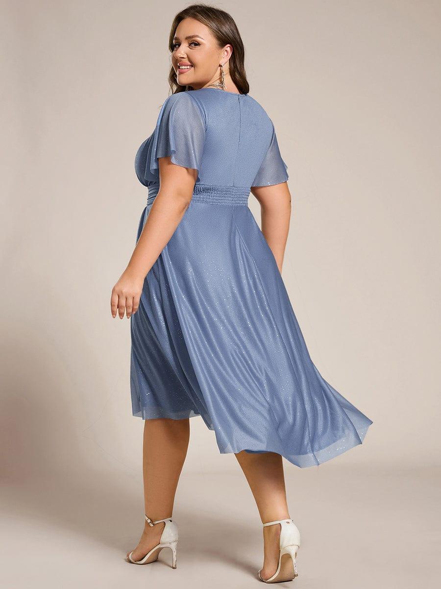 ever CLARYN|Glitter Round Neck Midi Evening Dress