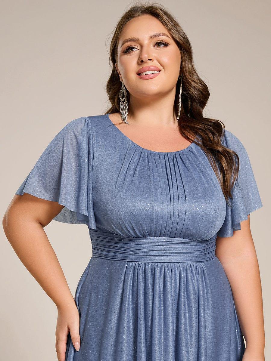 ever CLARYN|Glitter Round Neck Midi Evening Dress