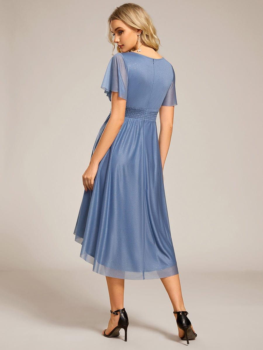 ever CLARYN|Glitter Round Neck Midi Evening Dress