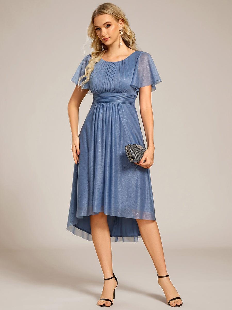 ever CLARYN|Glitter Round Neck Midi Evening Dress