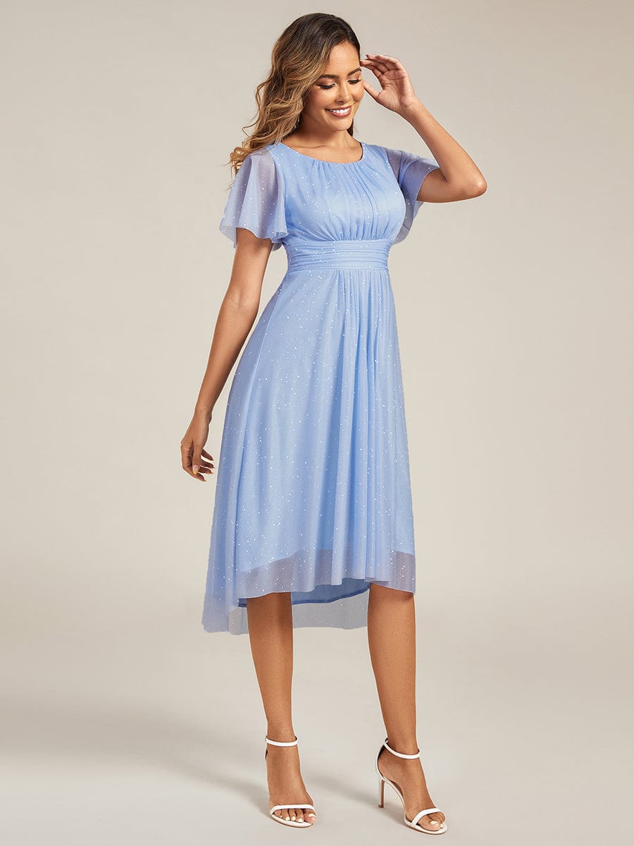 ever CLARYN|Glitter Round Neck Midi Wedding Guest Dress