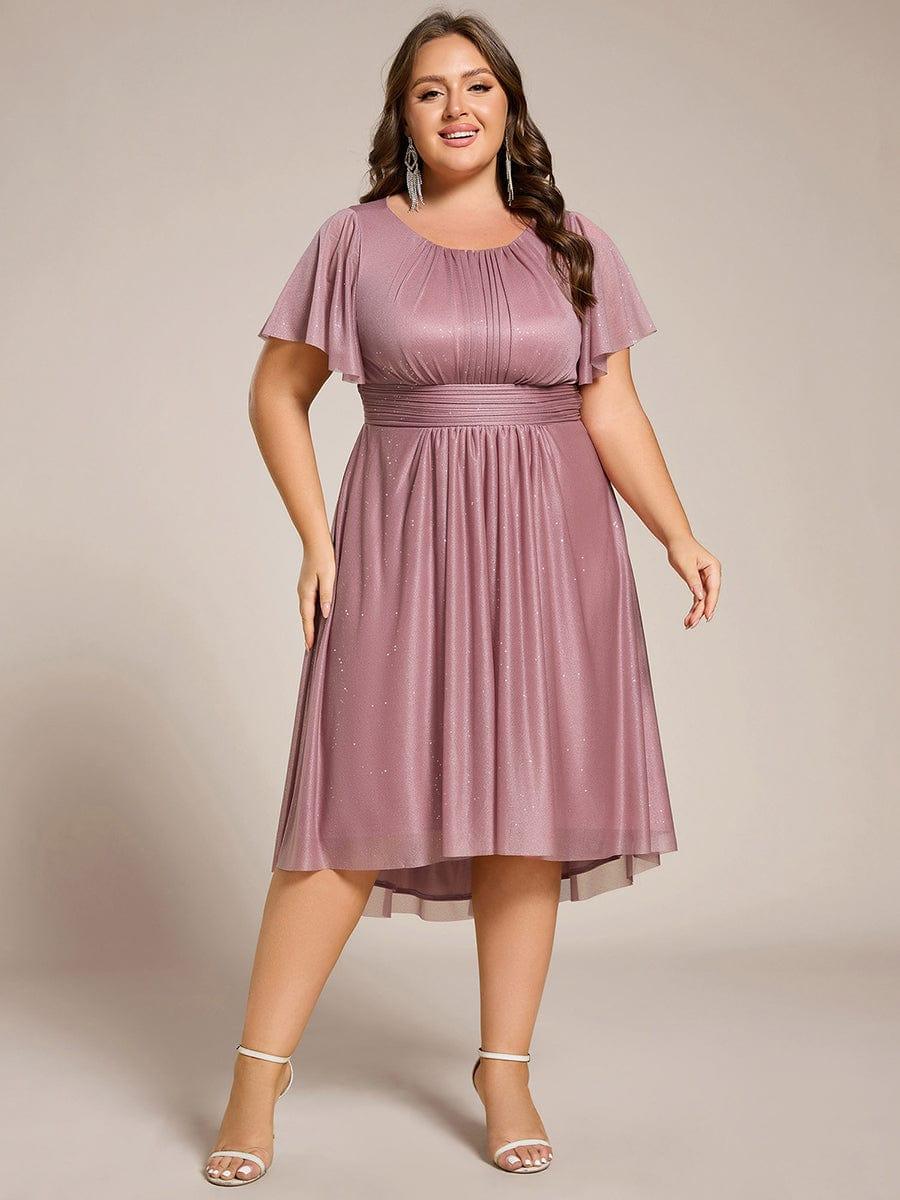 ever CLARYN|Glitter Round Neck Midi Wedding Guest Dress