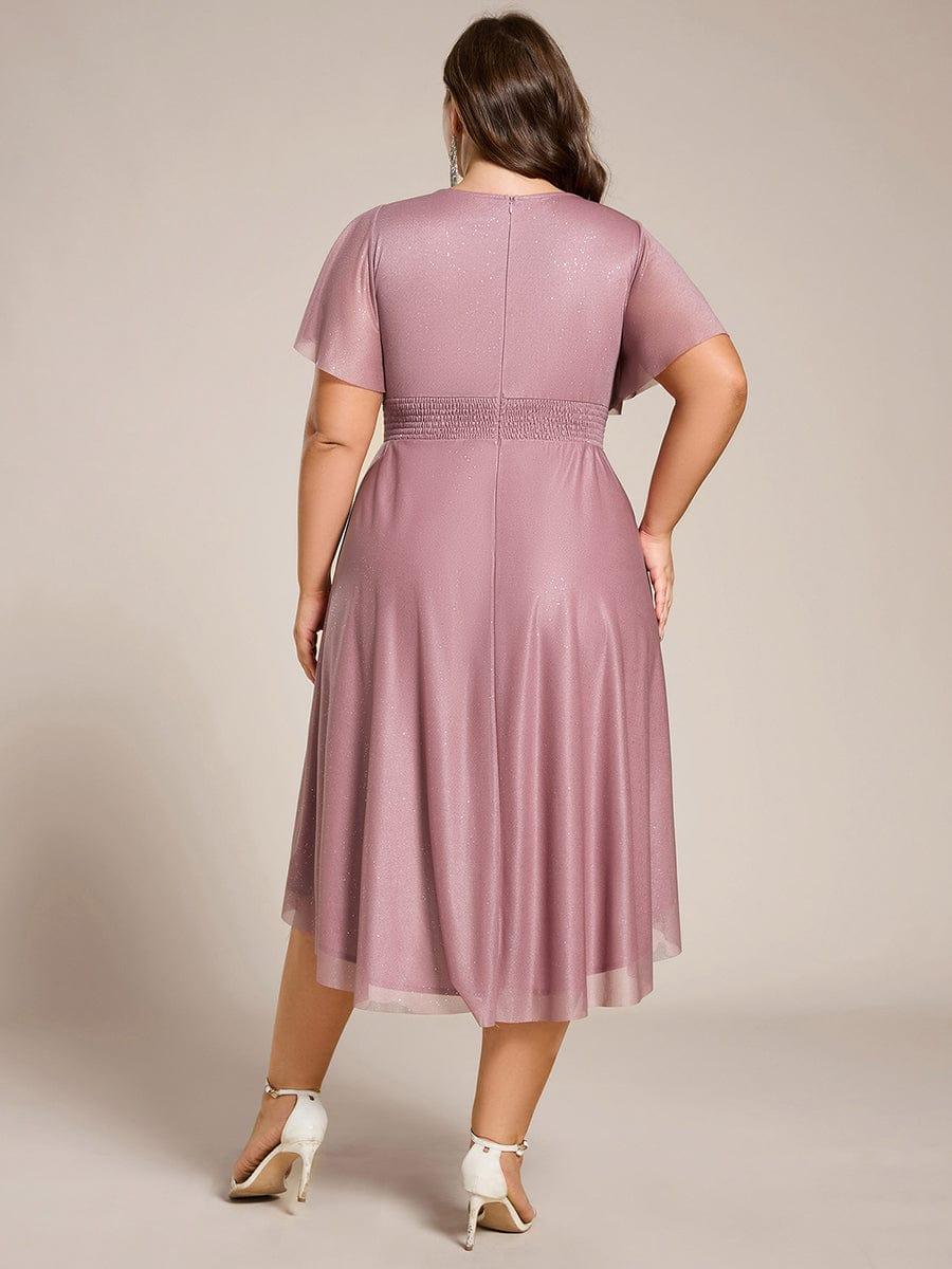 ever CLARYN|Glitter Round Neck Midi Wedding Guest Dress