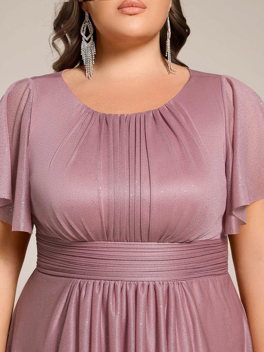 ever CLARYN|Glitter Round Neck Midi Evening Dress