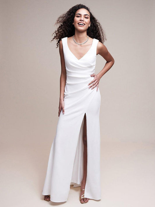ever ARDEN|Sleeveless Ruched Sweetheart Fit and Flare Evening Dress