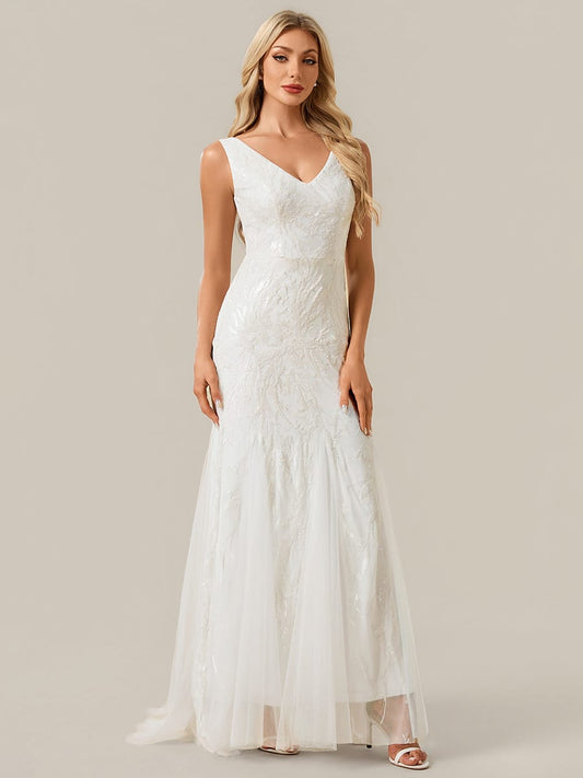 Floral Sequin Sleeveless Dress