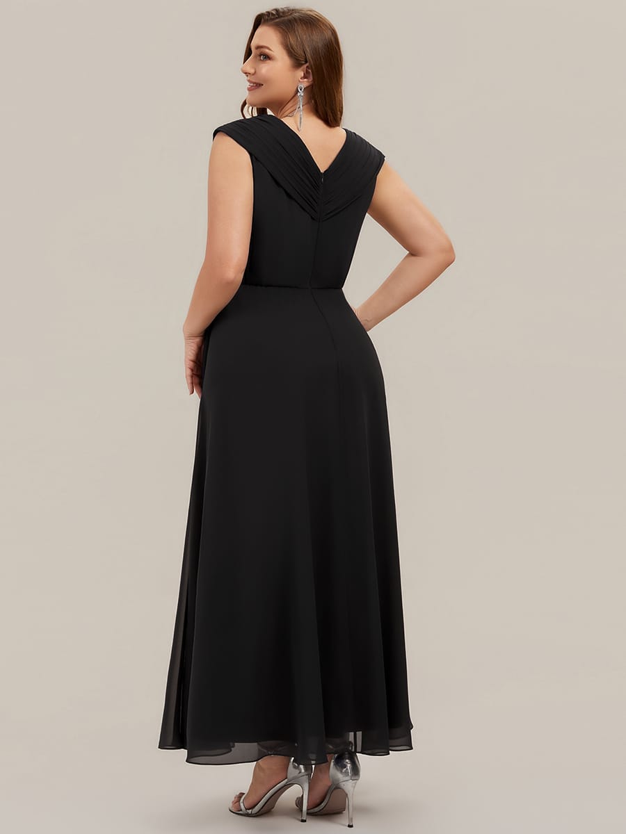 Floral Applique Chiffon A Line Maxi Dress