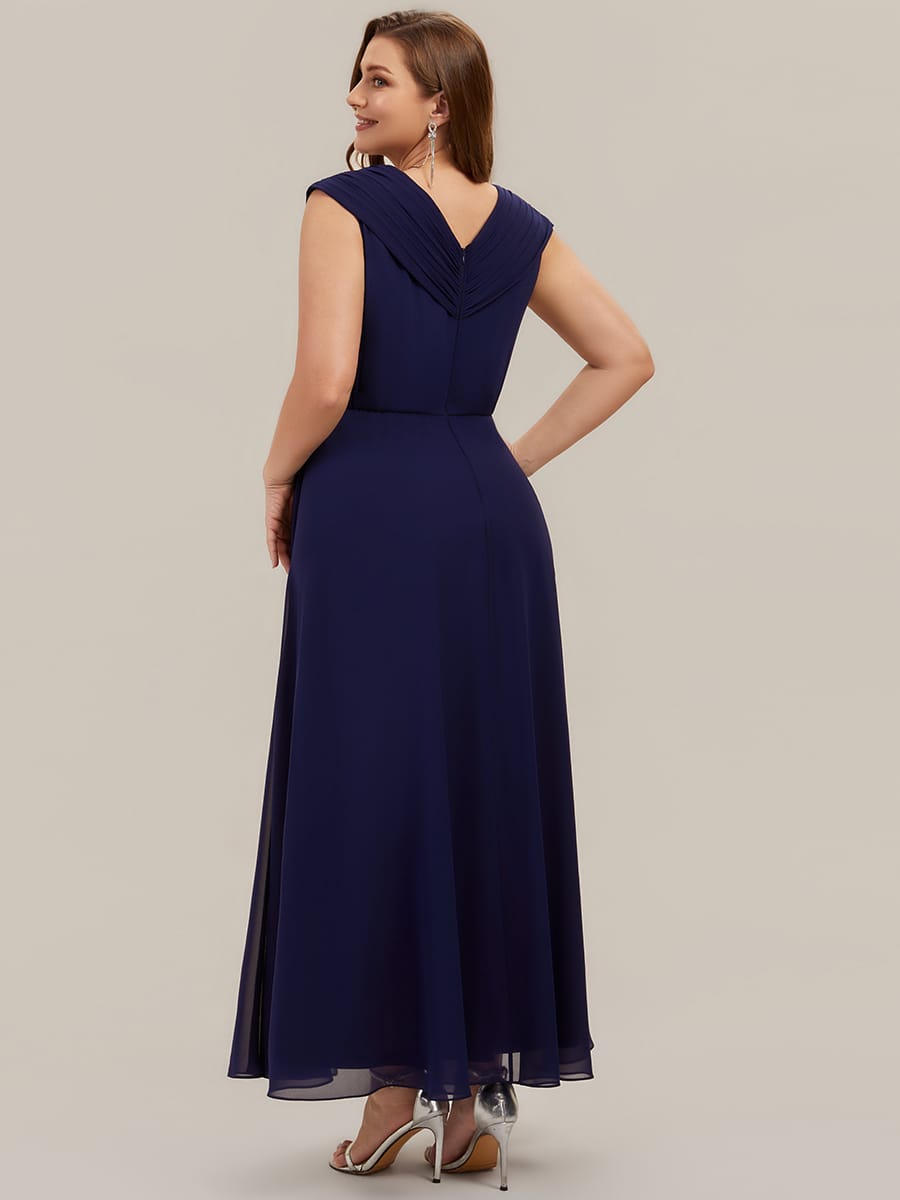 Floral Applique Chiffon A Line Maxi Dress